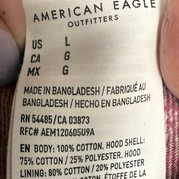 Men's AMERICAN EAGLE Checkered Plaid Flannel‎ Shirt | Size Large - Picture 6 of 8